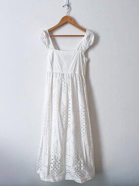 Hatch The Ivy Eyelet Midi White Maternity Dress Size 0